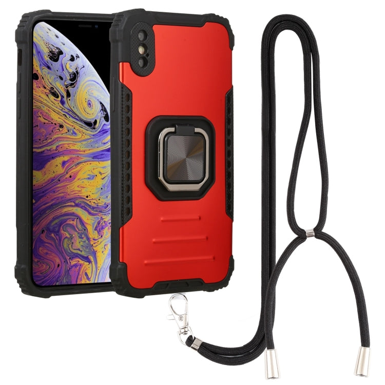 For iPhone XS Max Lanyard Aluminum TPU Case