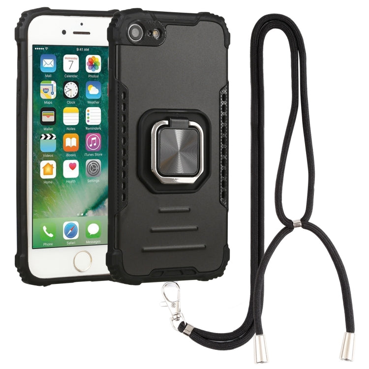 For iPhone SE 2022 / SE 2020 / 8 / 7 Lanyard Aluminum TPU Case