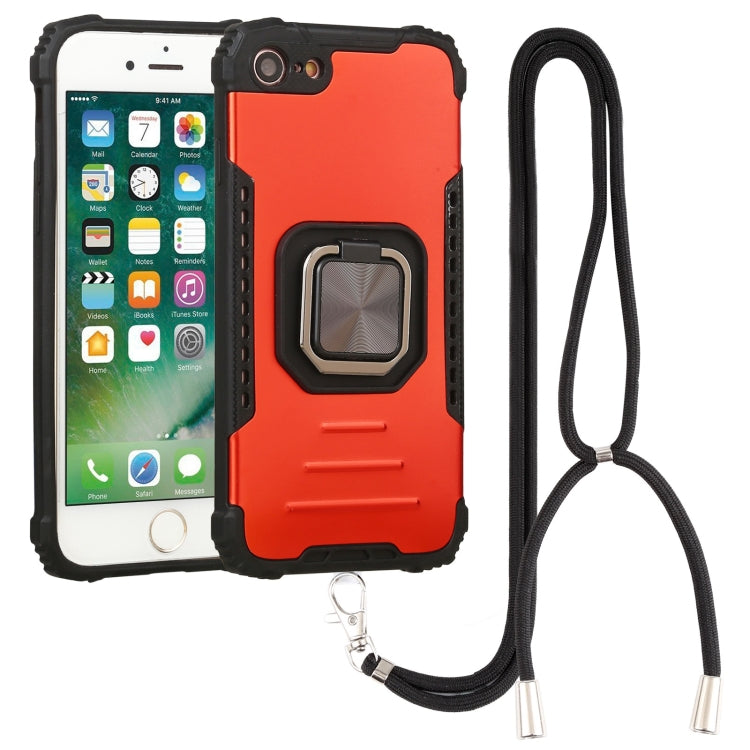 For iPhone SE 2022 / SE 2020 / 8 / 7 Lanyard Aluminum TPU Case
