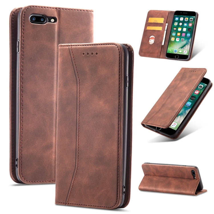 Magnetic Dual-fold Leather Case For iPhone 8 Plus / 7 Plus