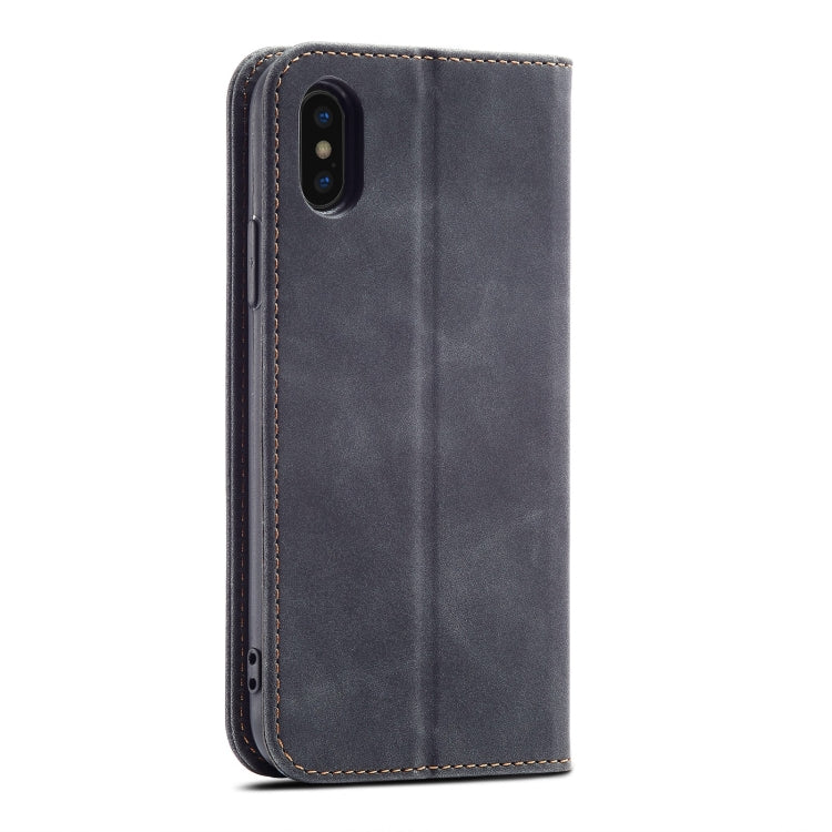 For iPhone X / XS Magnetic Dual-fold Leather Case