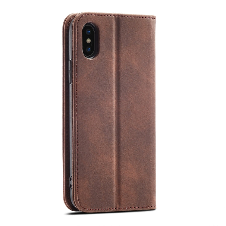 For iPhone XS Magnetic Dual-fold Leather Case Max