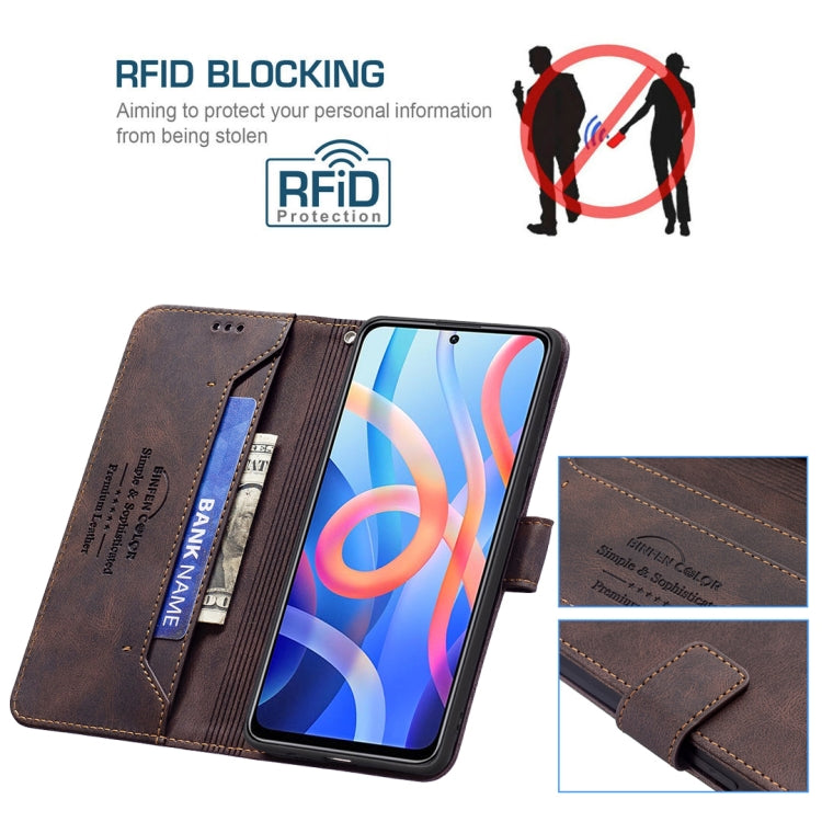 For Xiaomi Redmi Note 11 5G Magnetic Clasp RFID Blocking Anti-Theft Leather Case
