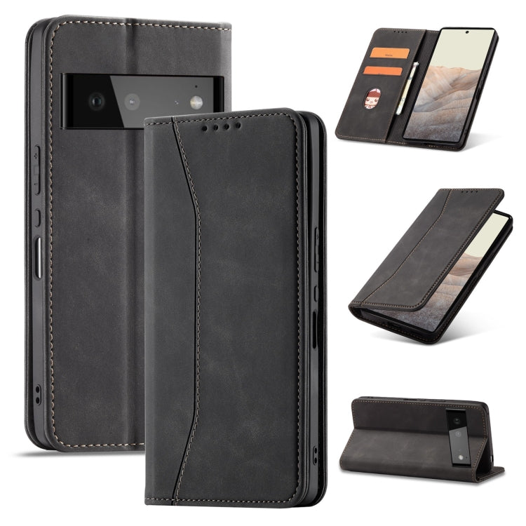 For Google Pixel 6 Magnetic Dual-fold Leather Phone Case