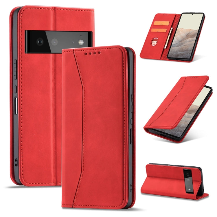 For Google Pixel 6 Magnetic Dual-fold Leather Phone Case