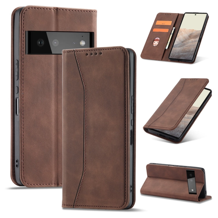 For Google Pixel 6 Magnetic Dual-fold Leather Phone Case