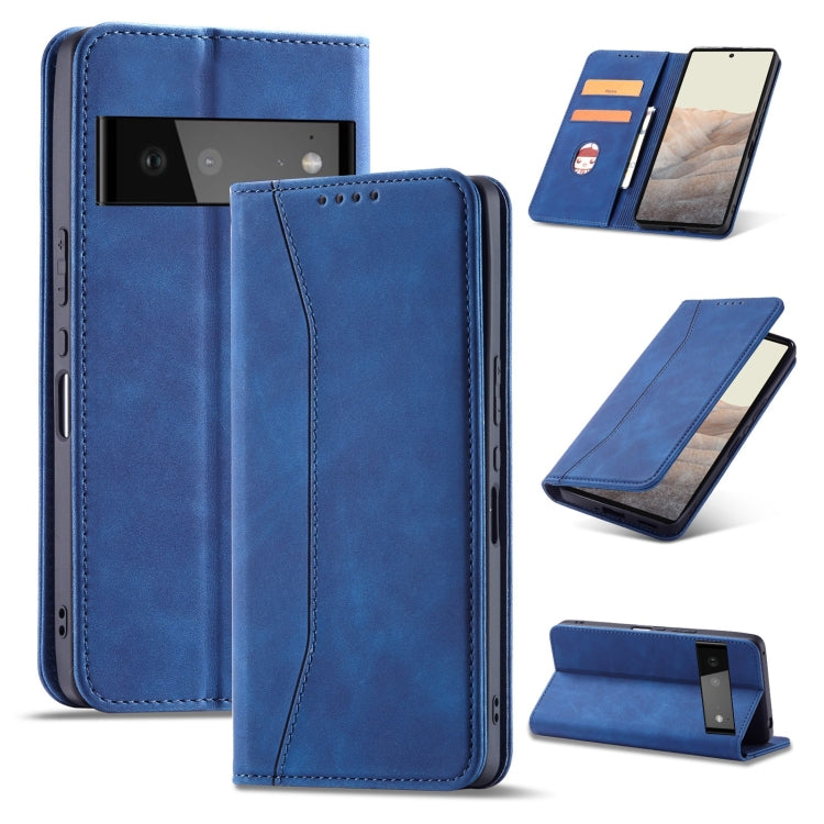 For Google Pixel 6 Magnetic Dual-fold Leather Phone Case