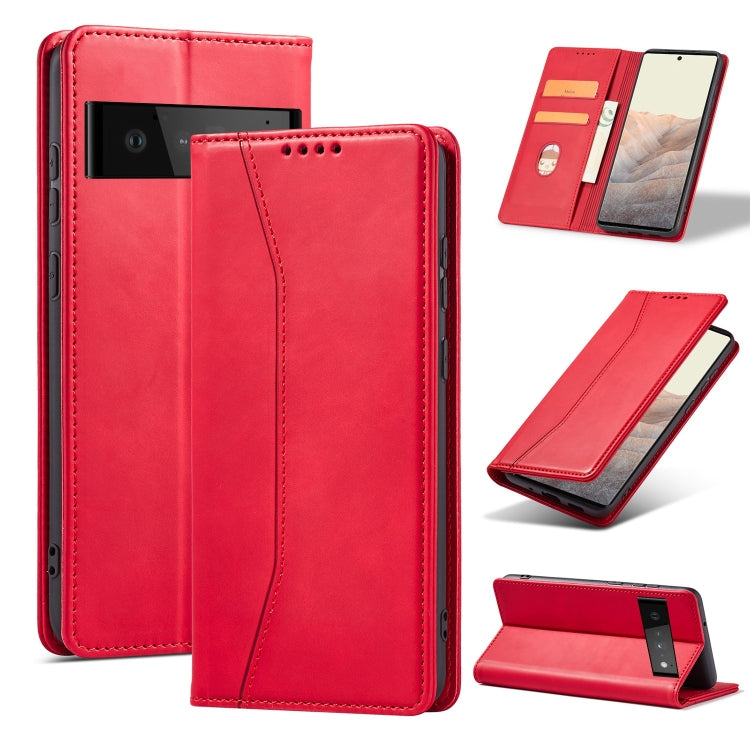 For Google Pixel 6 Pro Magnetic Dual-fold Leather Phone Case