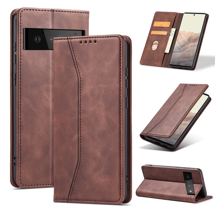 For Google Pixel 6 Pro Magnetic Dual-fold Leather Phone Case
