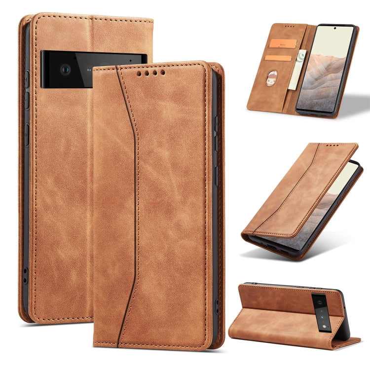 For Google Pixel 6 Pro Magnetic Dual-fold Leather Phone Case