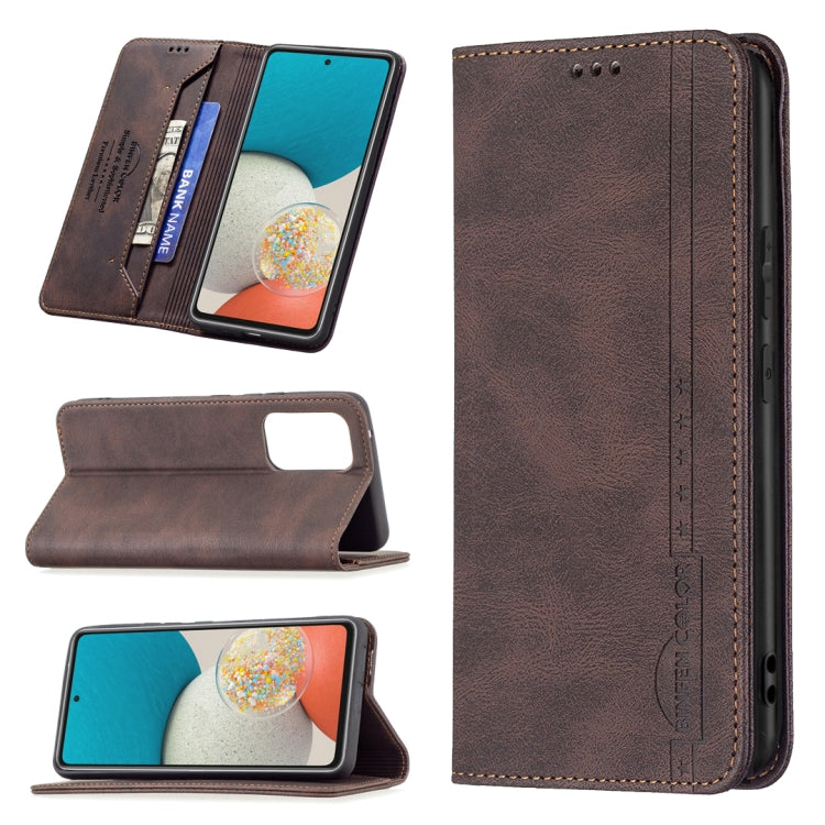 For Samsung Galaxy A53 5G Magnetic RFID Blocking Anti-Theft Leather Phone Case