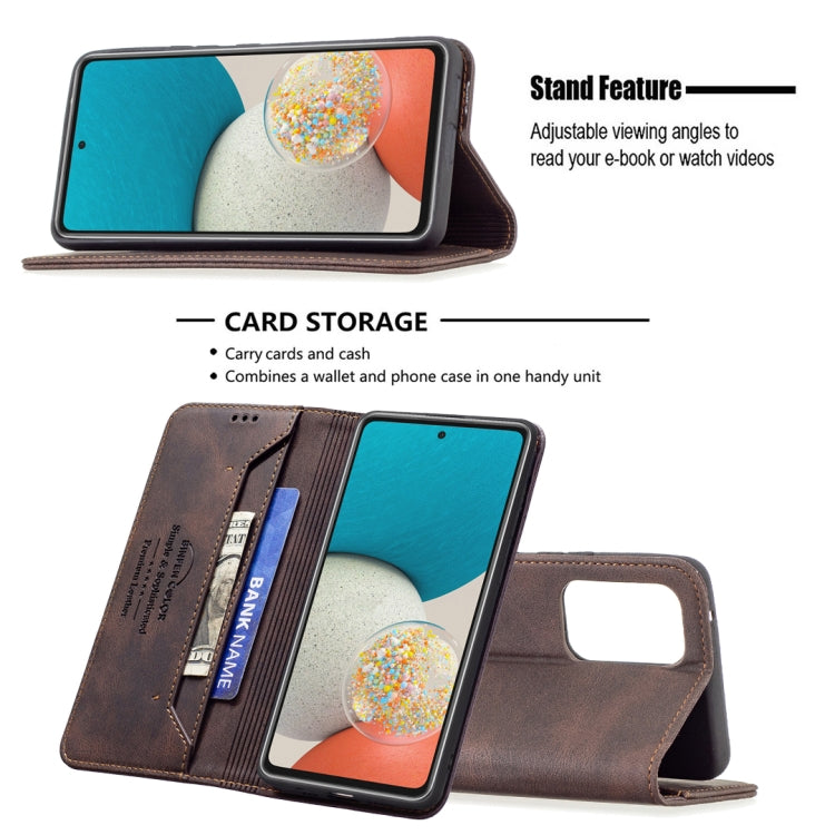 For Samsung Galaxy A53 5G Magnetic RFID Blocking Anti-Theft Leather Phone Case