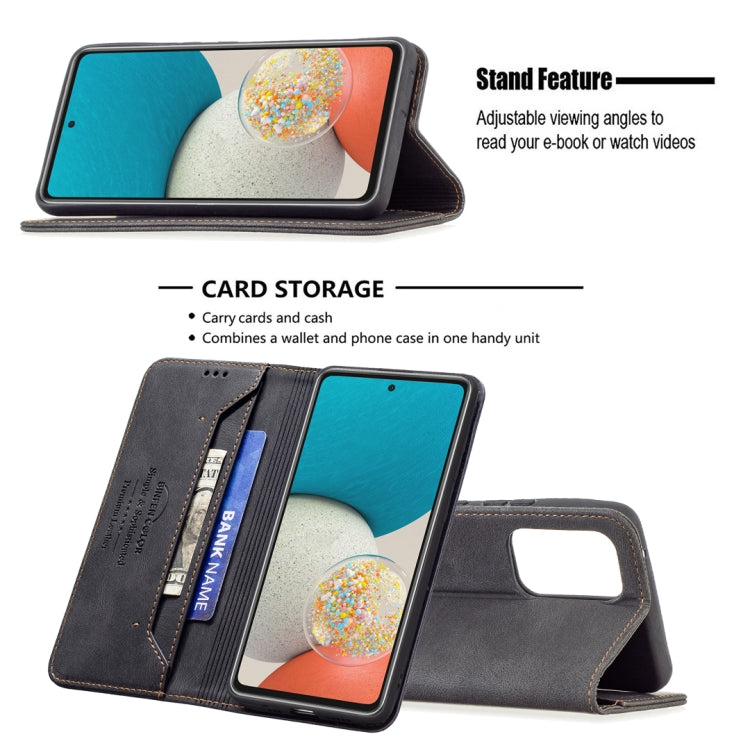 For Samsung Galaxy A53 5G Magnetic RFID Blocking Anti-Theft Leather Phone Case