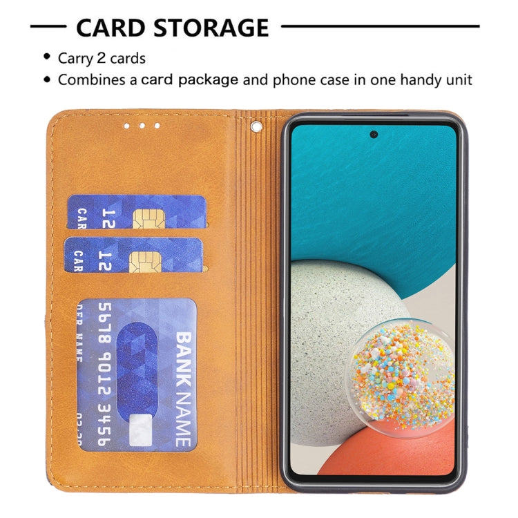 For Samsung Galaxy A53 5G Prismatic Invisible Magnetic Leather Phone Case