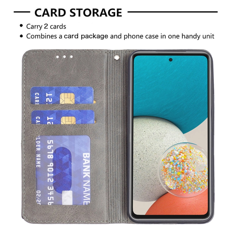 For Samsung Galaxy A53 5G Prismatic Invisible Magnetic Leather Phone Case