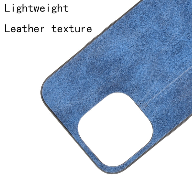 For iPhone 13 mini Sewing Cow Leather Soft PC Case