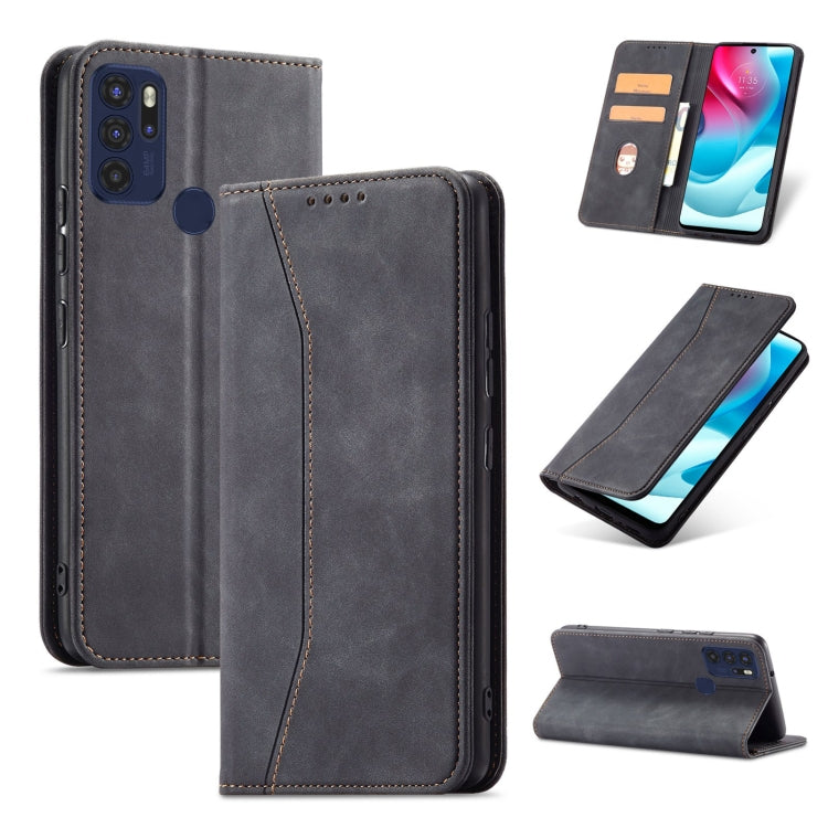 For Motorola Moto G60S Magnetic Dual-fold Leather Phone Case