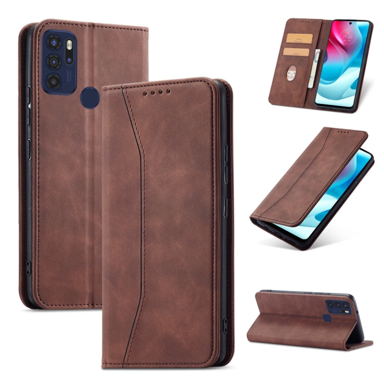 For Motorola Moto G60S Magnetic Dual-fold Leather Phone Case