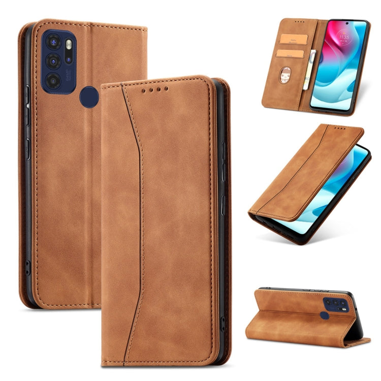 For Motorola Moto G60S Magnetic Dual-fold Leather Phone Case