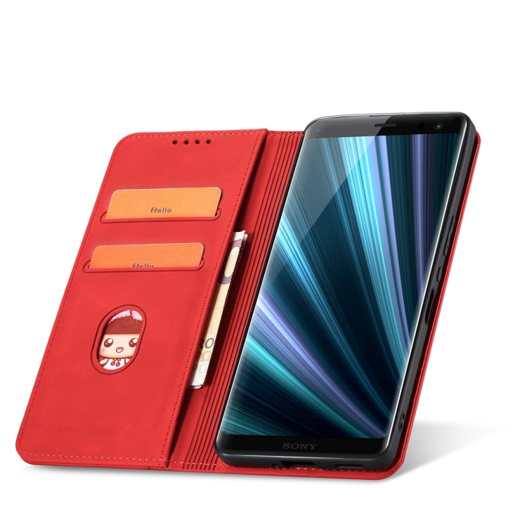For Sony Xperia XZ3 Magnetic Dual-fold Leather Phone Case