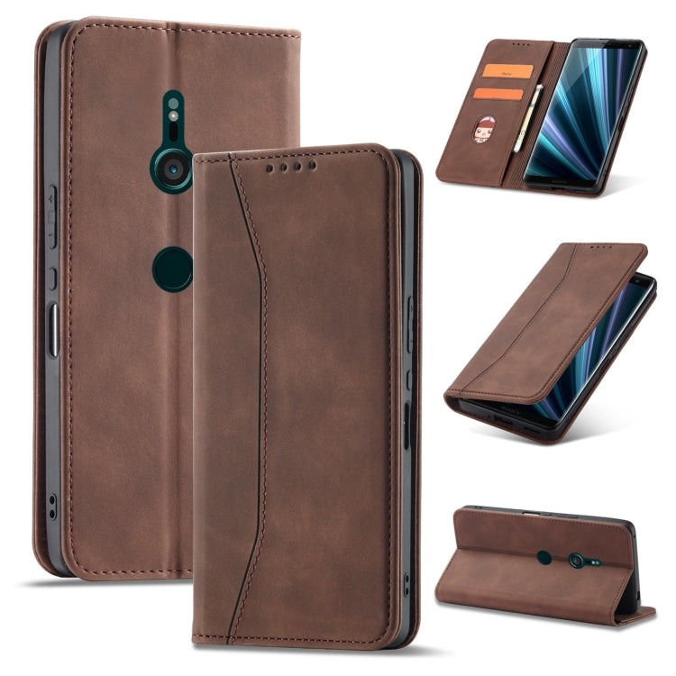 For Sony Xperia XZ3 Magnetic Dual-fold Leather Phone Case