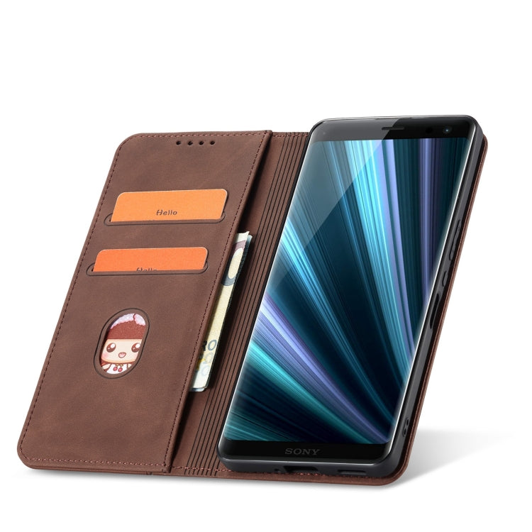 For Sony Xperia XZ3 Magnetic Dual-fold Leather Phone Case