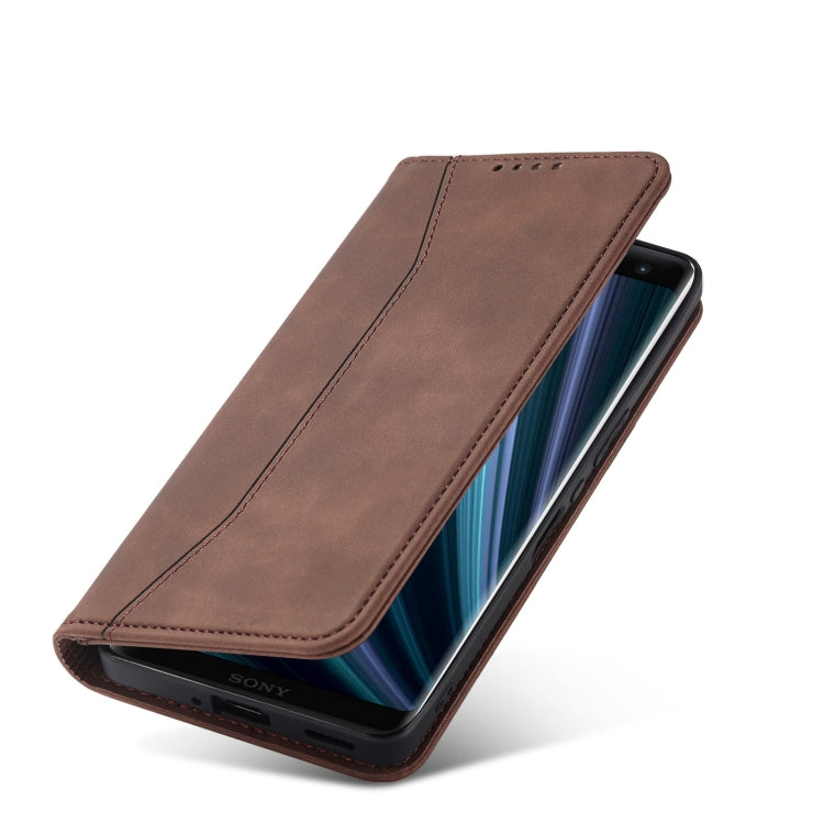For Sony Xperia XZ3 Magnetic Dual-fold Leather Phone Case