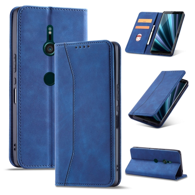 For Sony Xperia XZ3 Magnetic Dual-fold Leather Phone Case
