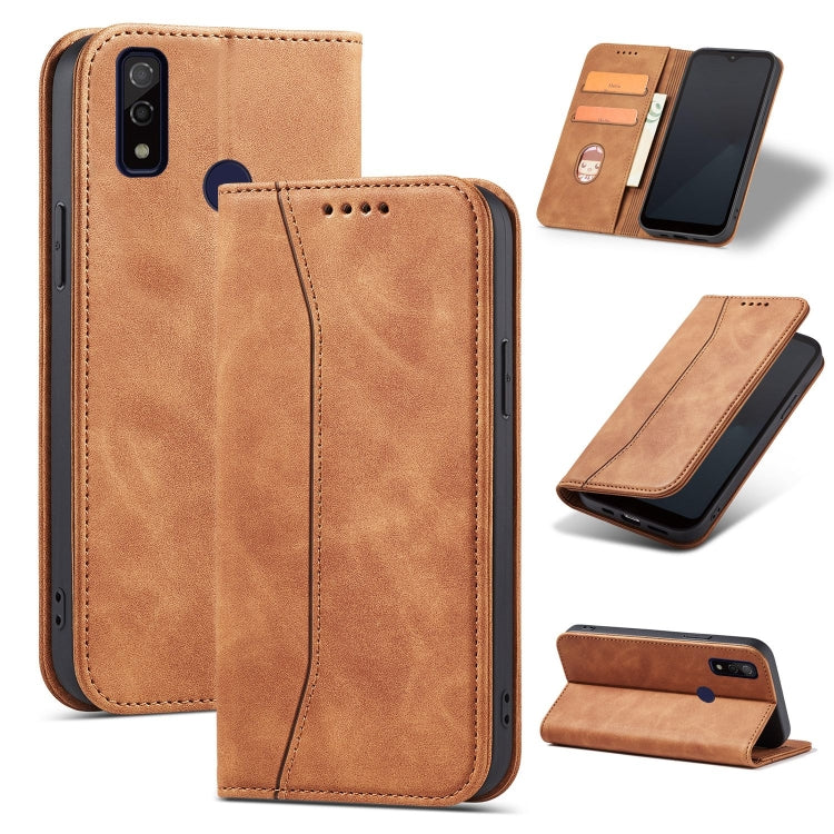 For Fujitsu Arrows WE Magnetic Dual-fold Leather Phone Case