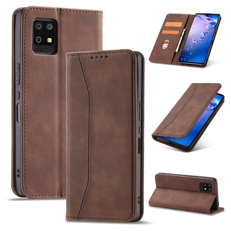 For Sharp Aquos Zero 6 Magnetic Dual-fold Leather Phone Case