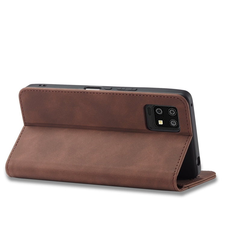 For Sharp Aquos Zero 6 Magnetic Dual-fold Leather Phone Case
