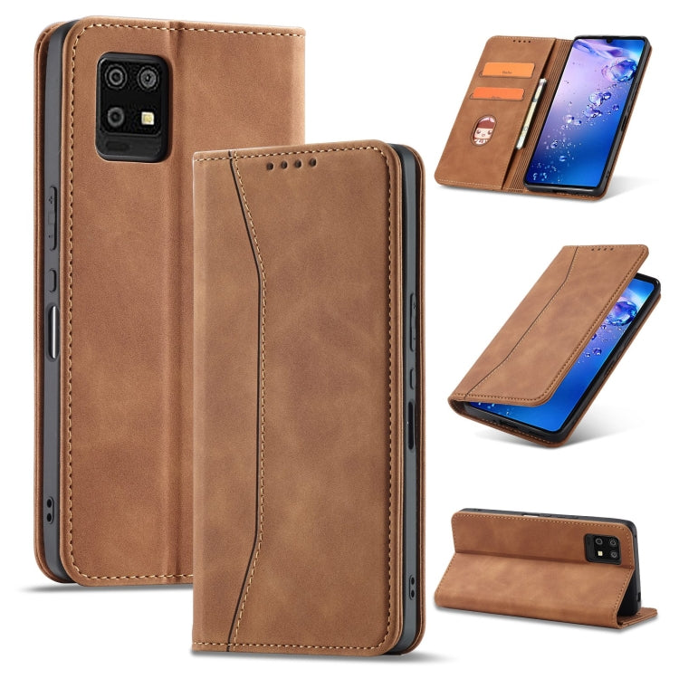 For Sharp Aquos Zero 6 Magnetic Dual-fold Leather Phone Case