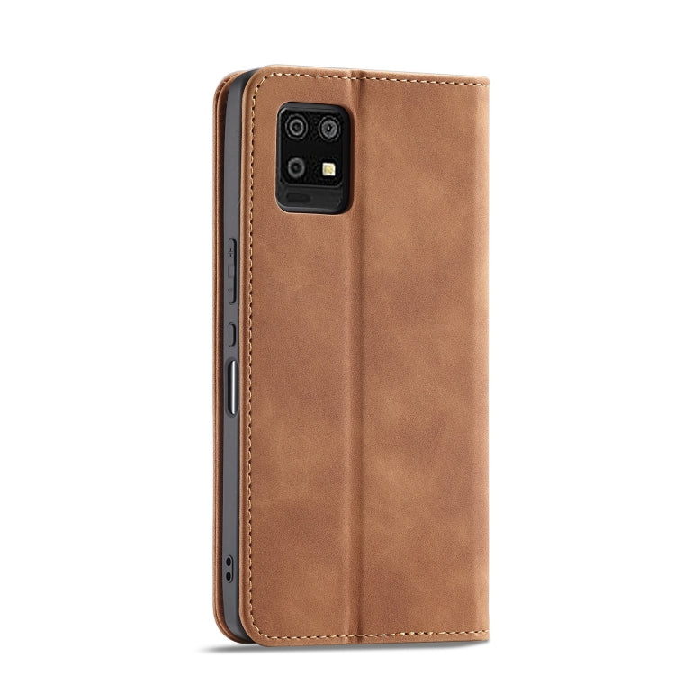 For Sharp Aquos Zero 6 Magnetic Dual-fold Leather Phone Case