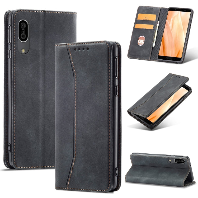 For Sharp Aquos Sense 3 Magnetic Dual-fold Leather Phone Case
