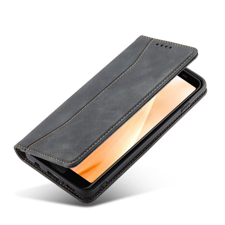 For Sharp Aquos Sense 3 Magnetic Dual-fold Leather Phone Case