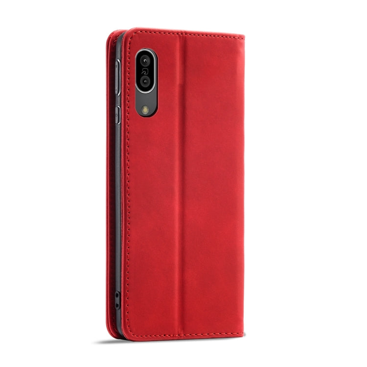 For Sharp Aquos Sense 3 Magnetic Dual-fold Leather Phone Case