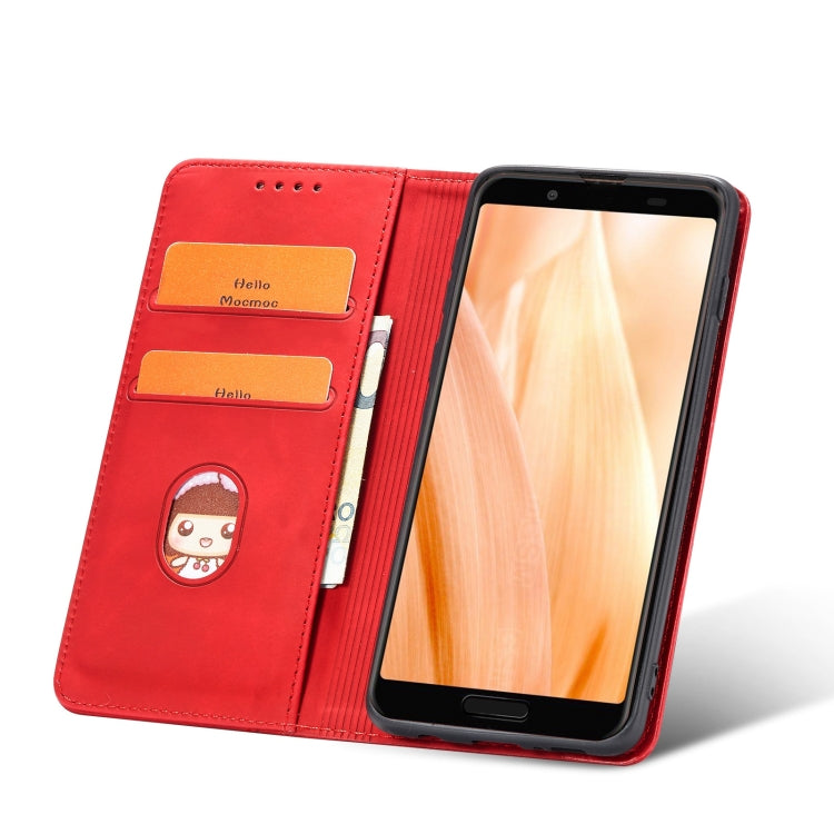 For Sharp Aquos Sense 3 Magnetic Dual-fold Leather Phone Case