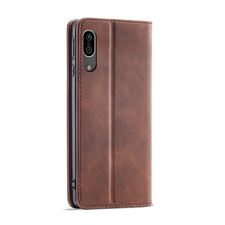 For Sharp Aquos Sense 3 Magnetic Dual-fold Leather Phone Case