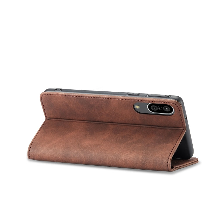 For Sharp Aquos Sense 3 Magnetic Dual-fold Leather Phone Case