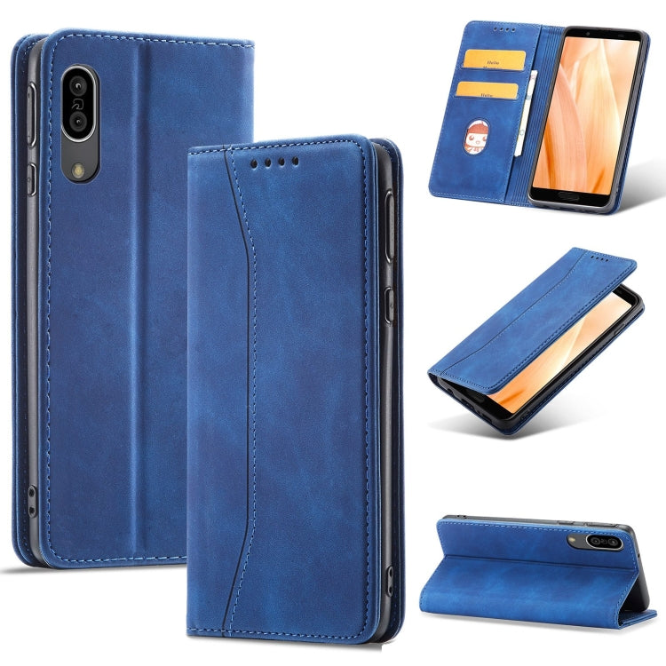 For Sharp Aquos Sense 3 Magnetic Dual-fold Leather Phone Case