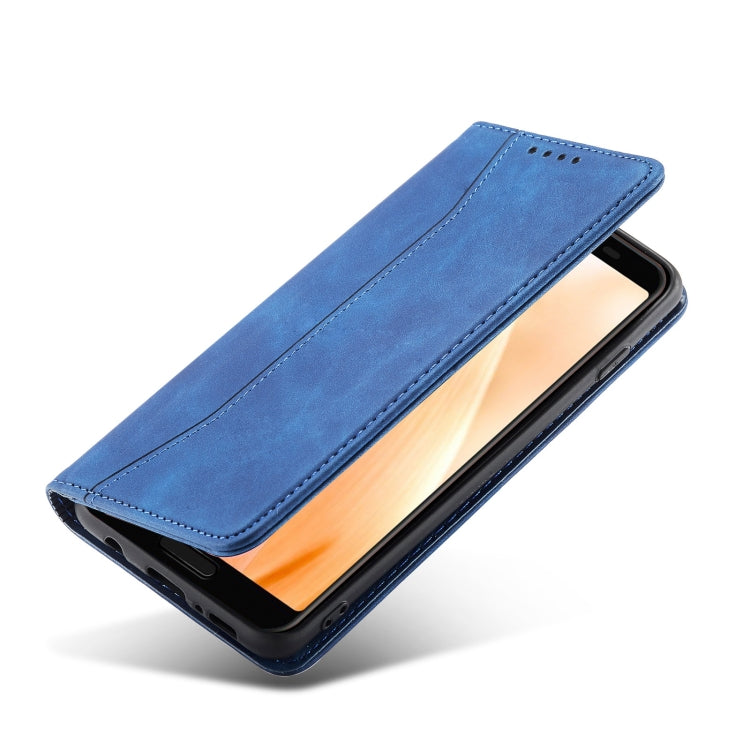 For Sharp Aquos Sense 3 Magnetic Dual-fold Leather Phone Case