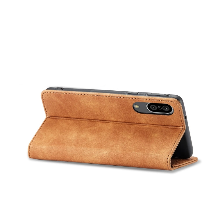 For Sharp Aquos Sense 3 Magnetic Dual-fold Leather Phone Case