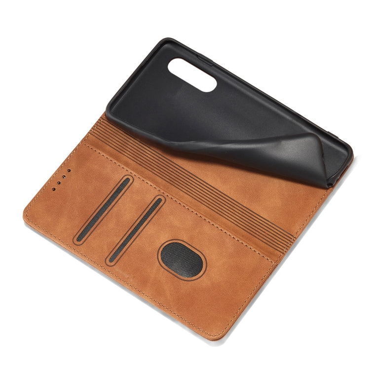 For Sharp Aquos Sense 3 Magnetic Dual-fold Leather Phone Case