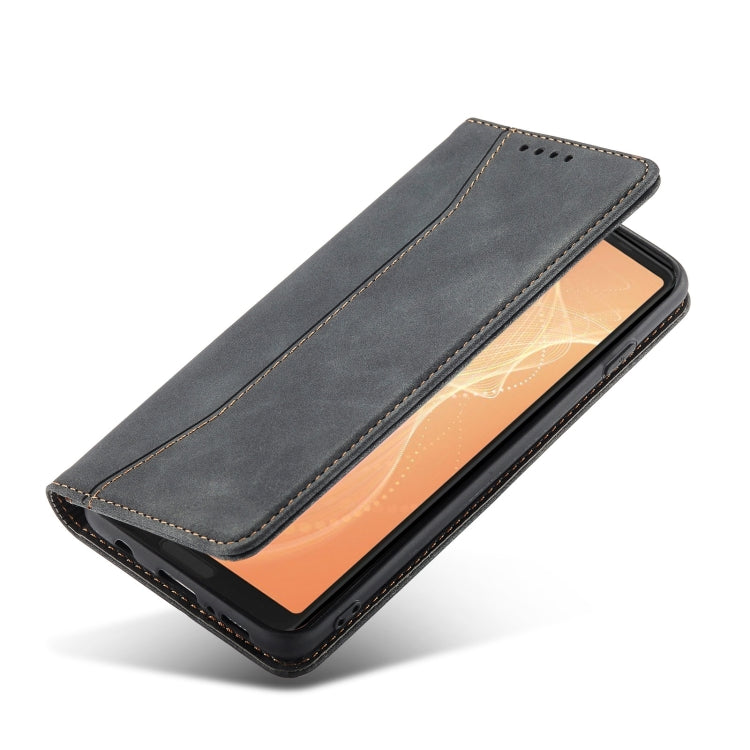 For Sharp Aquos Sense 4 5G Magnetic Dual-fold Leather Phone Case