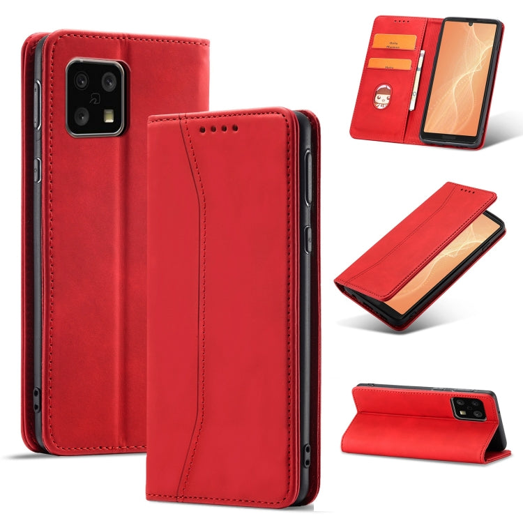 For Sharp Aquos Sense 4 5G Magnetic Dual-fold Leather Phone Case