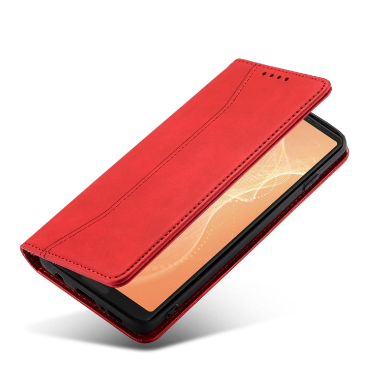 For Sharp Aquos Sense 4 5G Magnetic Dual-fold Leather Phone Case