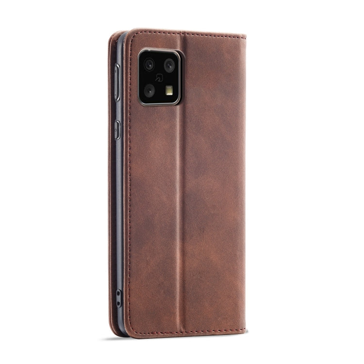 For Sharp Aquos Sense 4 5G Magnetic Dual-fold Leather Phone Case