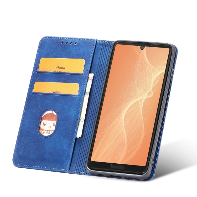 For Sharp Aquos Sense 4 5G Magnetic Dual-fold Leather Phone Case