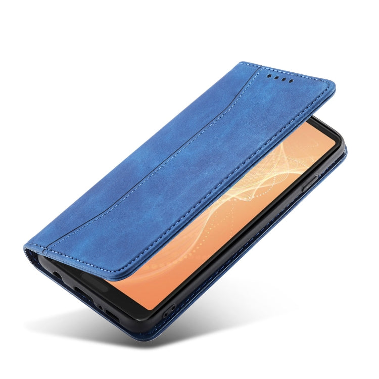 For Sharp Aquos Sense 4 5G Magnetic Dual-fold Leather Phone Case