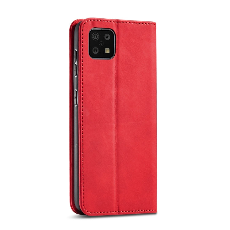 For Sharp Aquos Sense 6 Magnetic Dual-fold Leather Phone Case